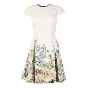 Ted Baker Yvetta Gems Gardens Cap Sleeve Skater Dress 2/ US 6 NWT RARE